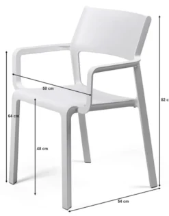 Zestaw balkonowy okrągły stół Step 60 cm i 2 krzesła Trill Nardi z certyfikowanego tworzywa antracytowy