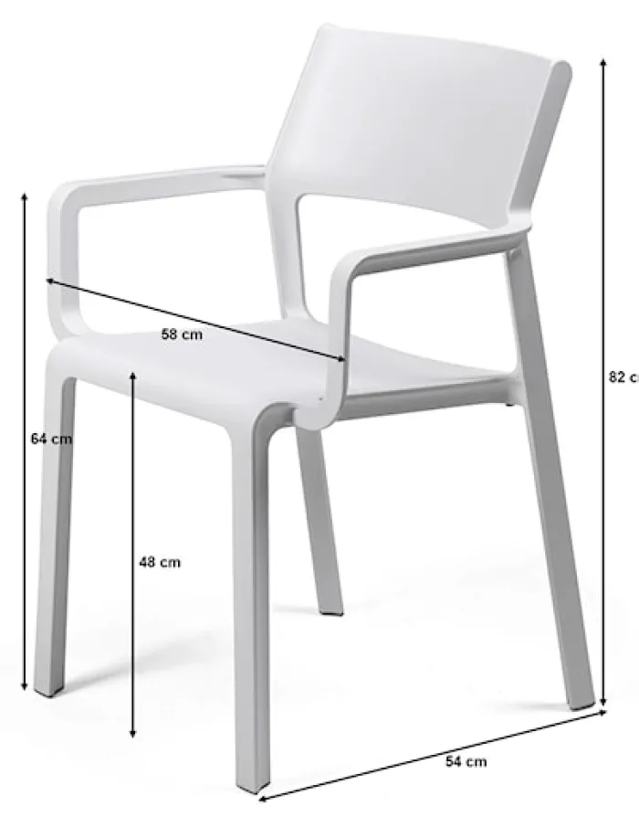 Zestaw balkonowy okrągły stół Step 60 cm i 2 krzesła Trill Nardi z certyfikowanego tworzywa antracytowy