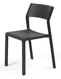 Zestaw balkonowy okrągły stół Step 60 cm i 2 krzesła Trill Nardi z certyfikowanego tworzywa antracytowy