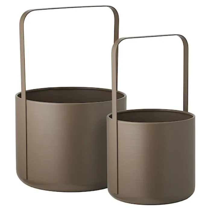 Zestaw 2 doniczek Galands brązowe
