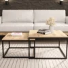 Zestaw dwóch stolików kawowych Sabello kwadratowe 70 cm i 60 cm Dąb artisan