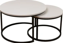 Zestaw dwóch stolików kawowych Complle okrągłe 75 i 58 cm kaszmir/czarne
