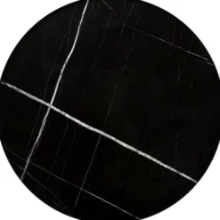 Zestaw dwóch stolików kawowych Slidain z okrągłymi blatami 70 cm i 48 cm czarny marmur