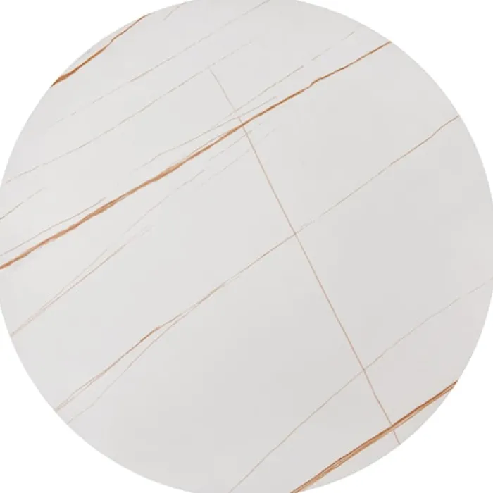Zestaw dwóch stolików kawowych Hesivene z okrągłymi blatami 63 cm i 48 cm biały marmur/ złoty