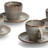 Zestaw 4 filiżanek do espresso Fazzers brązowo-szare