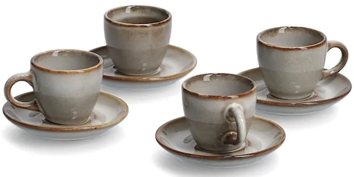 Zestaw 4 filiżanek do espresso Fazzers brązowo-szare