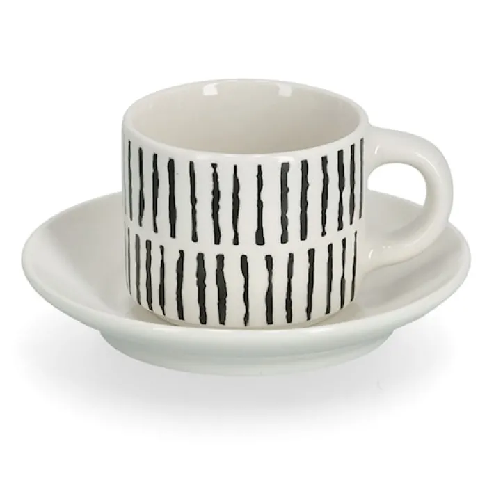 Zestaw 4 filiżanek do espresso Undablo biało-czarne