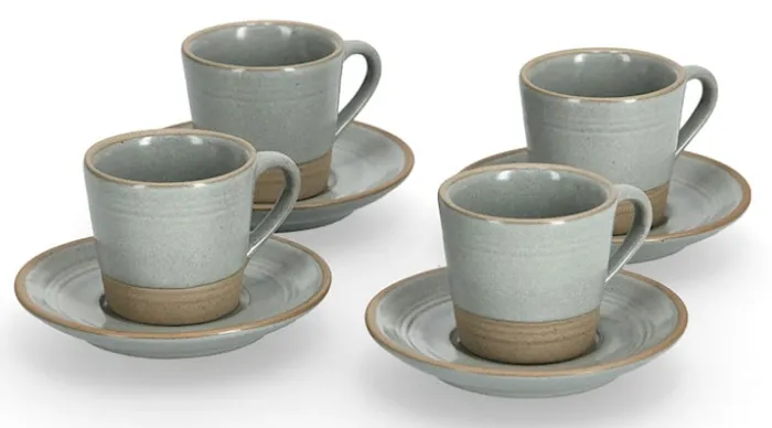 Zestaw 4 filiżanek do espresso Undablo szare