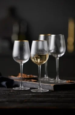 Zestaw 4 kieliszków do białego wina Palermo 300 ml złote