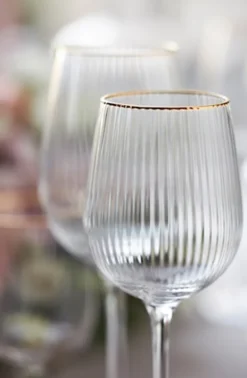 Zestaw 4 kieliszków do białego wina Palermo 300 ml złote