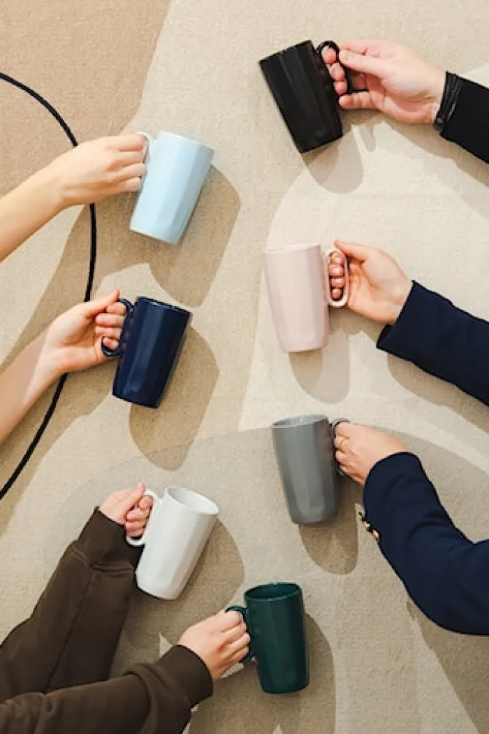 Zestaw 2 kubków Fuori 250 ml ceramiczne szare