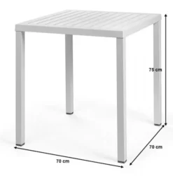 Zestaw ogrodowy stół kwadratowy Cube 70 cm i 4 krzesła Bit Nardi z certyfikowanego tworzywa brązowy