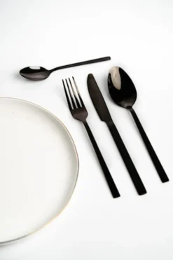 Zestaw sztućców dla 6 osób Piano 24 szt. czarne