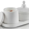 Zestaw 2 świec sojowych Grace+Dana Tobacco & Vanilla biały gips